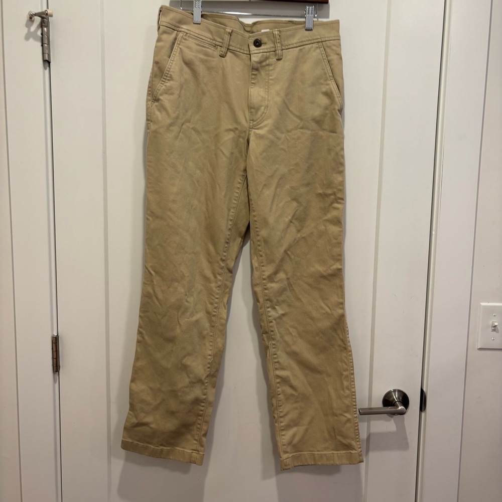 LL Bean Standard Fit Chino Pants Khaki Tan Mens 33x32 523184 Stretch Cotton